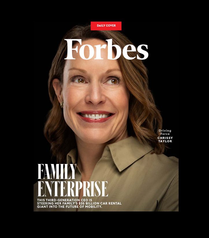 Chrissy Taylor smiling on the cover of a Forbes magazine